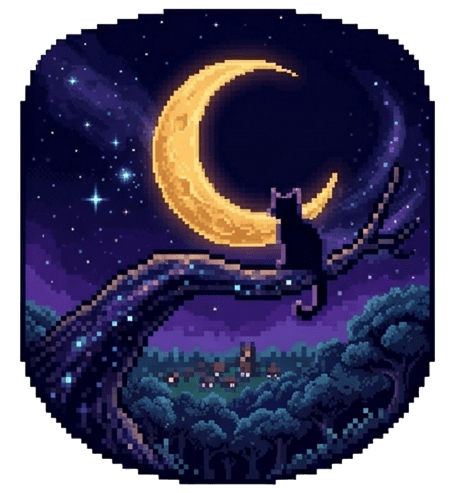 Black Cat Under The Moon